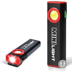 lexall Flashlight, 1200 Lumens Mini Magnetic Flat EDC Flashlight with Clip, 1200mAh Rechargeable Portable Ultra-Light Bright Waterproof Pocket Light for Working, Camping, Repairing, Emergencies