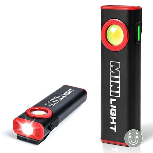 lexall Flashlight, 1200 Lumens Mini Magnetic Flat EDC Flashlight with Clip, 1200mAh Rechargeable Portable Ultra-Light Bright Waterproof Pocket Light for Working, Camping, Repairing, Emergencies by lexall - Used condition - US$18.61
