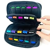 TATMOHIK Torba do przechowywania pamięci flash USB, mały organizer na pamięć USB, czarne pudełko do przechowywania, na 20 sztuk, pendrive'ów, pendrive'ów, pendrive'ów (czarny/20 gniazd)