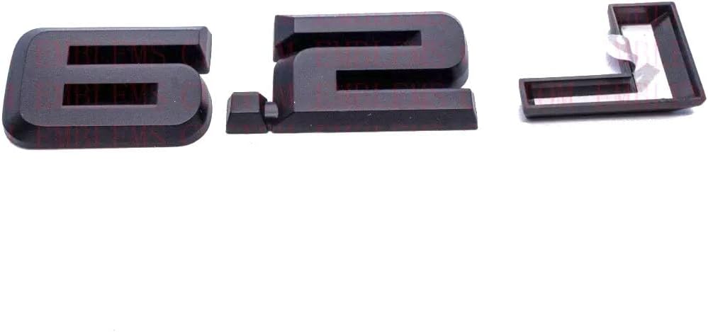 2Pcs Overlay 6.2L Emblems Car Badge Decal Compatible with 2019-2025 Silverado 6.2L Hood Emblem (Matte Black)