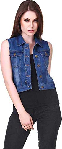 Sleeveless Washed Women Denim Jacket