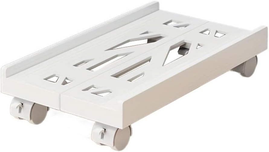 CPU Stand Adjustable PC Stand, Mobile PC Tower Stand with 4 Caster Wheels, PC Floor Cart for Home Office and Under Desk Use Computer Tower Stand(White)