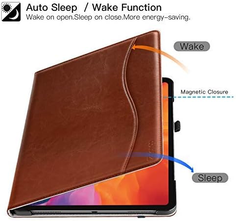 ZtotopCase for New iPad Pro 12.9 Case 2020, Premium Leather Folio Stand Case Smart Cover with Auto Sleep/Wake, Supports iPad Pencil Charging for 2020 iPad Pro 12.9 Inch 4th Generation - Brown