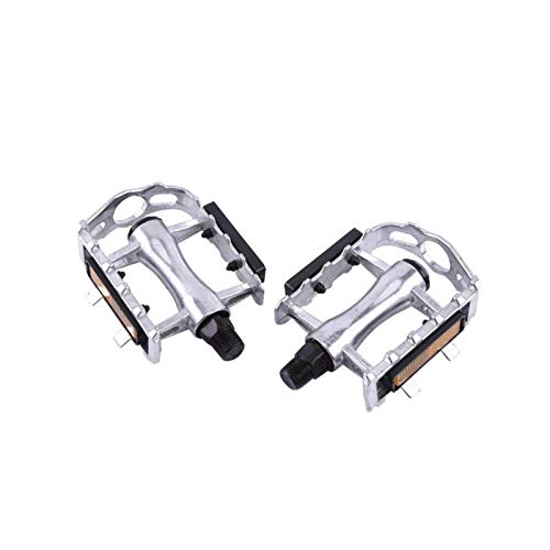 Buachois Bike Pedal 1 Pair Aluminium Alloy Lightweight Bicycle Pedal Platform Pedal for Travel Road Mountain Cycling (Sliver)
