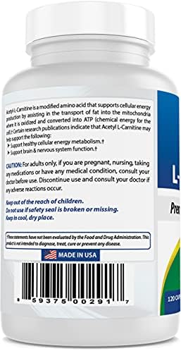 Best Naturals Acetyl L-Carnitine 500 mg 120 Capsules