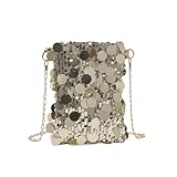 ARYIMYDP 1 pcs Bolso Champán para Fiesta, Bolso de Mano Mujer con Tira, Bolso de Noche con Cremallera, Gran Capacidad, Ideal para Viajes y Eventos Especiales, Bolso de Fiesta Mujer