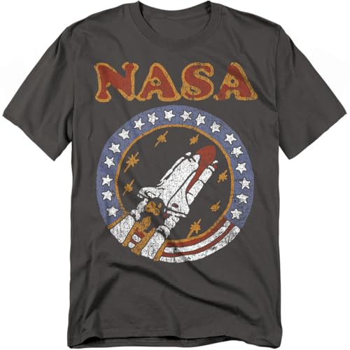 Popfunk NASA Retro Space Shuttle T Shirt (XXX-Large) Charcoal