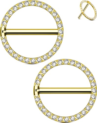 OUFER Body Piercing Titan Nippelpiercing Rings 14G Nipple Bars Clicker Nipple Rings Nipple Barbell Piercing Jewellery Nippelbar