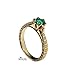 Solitaire Natural Half carat Green Emerald flower Engagement ring engraved vintage style leaves 14k 18k gold All colors DINAR jewelry E121