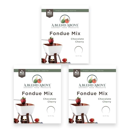 A Blend Above Chocolate Cherry Fondue Mix (3 Pack), All Natural Flavor, No MSG, Gluten-Free. No Preservatives, Easy to Make, Fruit Dip, Premium Fondue Dipping, Gourmet Chocolate Fondue, Perfect for Dessert