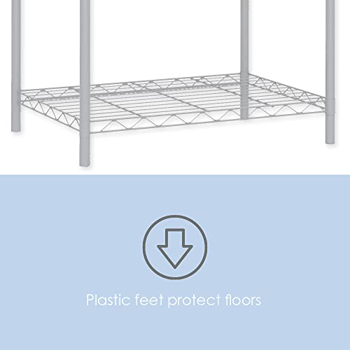 Home Basics 5 Tier Wire Shelving Unit, (White) Steel Storage Shelves | Tall Wire Shelf | For Food, Laundry Supplies, Paint, Hardware, And More #TOP5