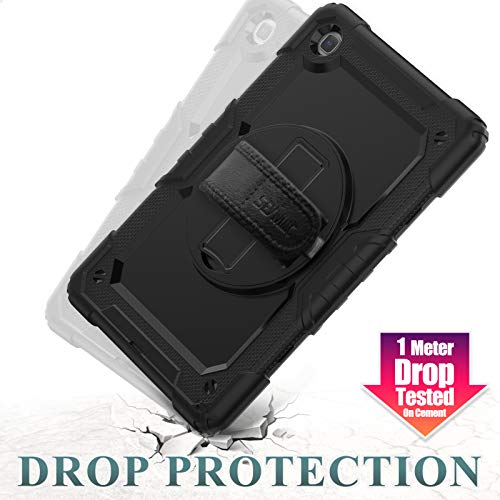Samsung Galaxy Tab A7 Case 10.4'' (Sm-T500/T505/T507) With Screen Protector Pencil Holder [360 Rotating Hand Strap &Stand], Seymac Stock Drop-Proof Case For Galaxy Tab A7 10.4'' 2020, Black #TOP2