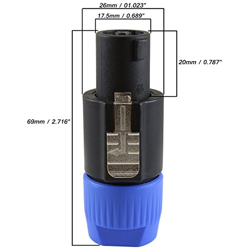 Gls Audio Speaker Plug Twist Lock 4 Pole Speaker Plug Compatible With Neutrik Speakon Nl4Fc, Nl4Fx, Nlt4X, Nl2Fc - 4 Pack #TOP5