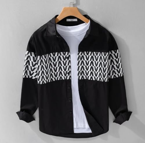Image of Afflatus Men's Casual Shirt with Geometric Print | Premium Cotton Full Sleeve Shirt for Men | Stylish Regular Fit Fashion Trend | Casual, Party & Smart Casual Wear