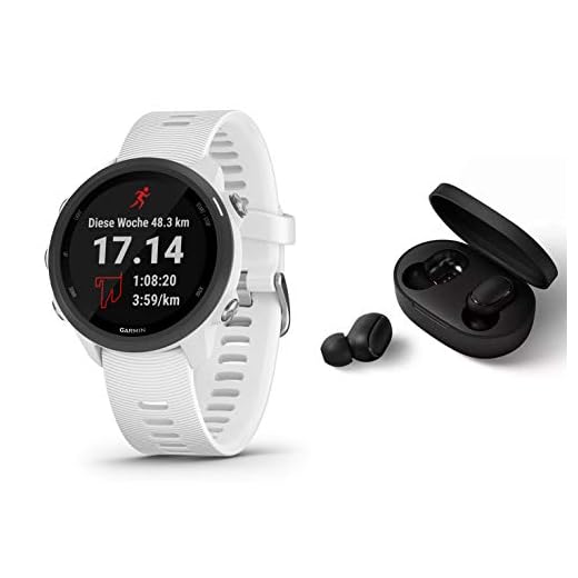 Garmin Forerunner 245 Music – GPS-ljud/smartklocka med musikfunktion – vit – inklusive Bluetooth headset