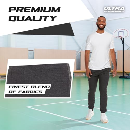 Ultra Performance 3 Pack Mens Lightweight Joggers for Men Casual Lounge Jogger Sweatpants with Pockets (SM - 4X)4