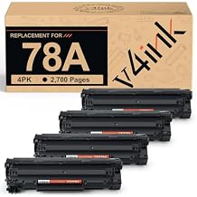 v4ink CE278A Toner Cartridge Compatible Replacement for HP 78A CE278A Toner Cartridge Black Ink for HP Pro M1536dnf MFP P1606dn P1600 P1566 P1560 Printer 4-Pack