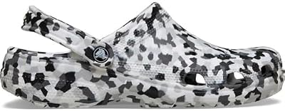 Crocs Unisex Classic Marbled Tie-Dye Clogs, Black/White Confetti, 15 Women/13 Men, Medium
