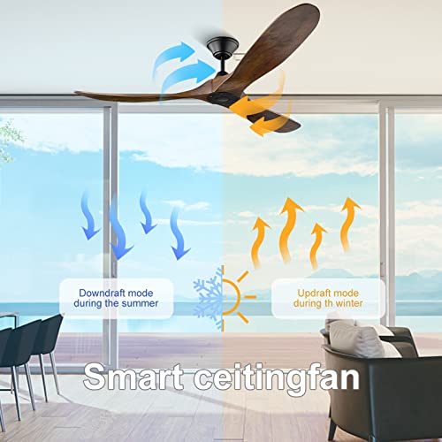 Ventilador de techo silencioso con hélice moderna reversible 6