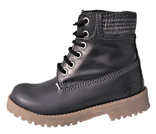  ennellemoo® Made in EU, Scarpe da barca bambini, nero (nero), 34