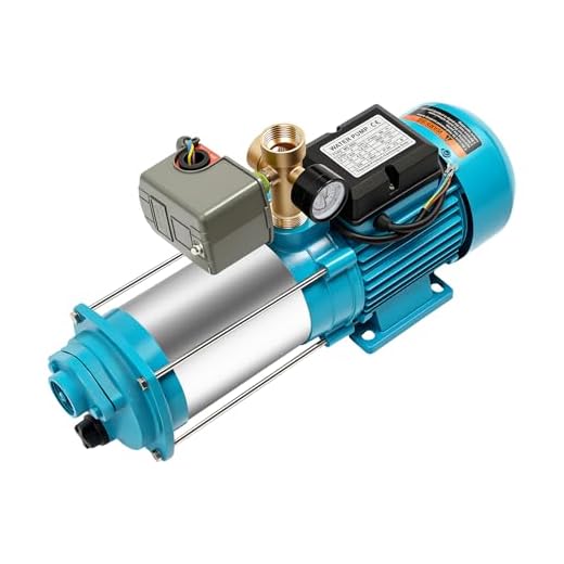 Gartenpumpe Selbstansaugend 230v 1300W Kreiselpumpe mit Druckschalter 4000 L/H 9,8 Bar Hauswasserwerk Pumpe Wasserpumpe 35 ℃ Maximale Wassertemperatur für Hauswasserwerke, Bauernhöfen und Garten