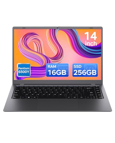 TRHRO 14 inch Laptop Computer – Pentium Processor with 16GB RAM 256GB SSD, Portable Lightweight Win 11 Laptops, USB 3.2 Gen1, Dual Type-C, USB3.2 Gen1, HDMI, TF Card Slot