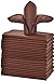 Cieltown Polyester Cloth Napkins 1-Dozen, Solid Washable Fabric Napkins Set of 12, Perfect for Weddings, Parties, Holiday Dinner (17 x 17-Inch, Chocolate)