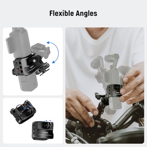 Image of NEEWER Pocket 3 Cage & Action Camera Adapter Compatible with DJI Osmo Pocket 3 and Action 2 Magnetic Mount, Aluminum Alloy Rig with 1 /4 inch Thread and Cold Shoe for Extension Accessories, AC009 Pro