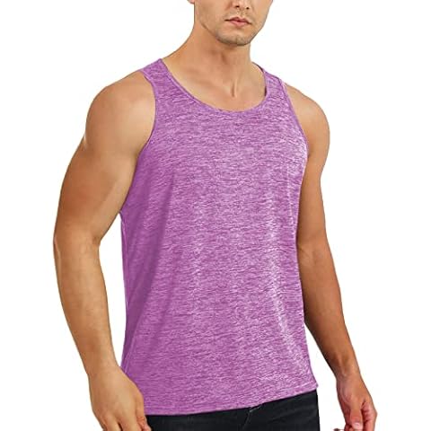 nine bull Mens T Shirts Sleeveless Tank Top Workout Shirts Fitness Actice Swim Shirts Gym Bodybuilding Musle Shirts Purple Cover