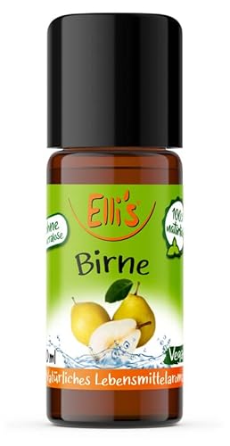 Elli´s - Ellis Aromen Birne NATÜRLICHES Lebensmittelaroma | Aromakonzentrat aus 100 % Veganen und Natürlichen Ursprung | Für Speisen & Getränke | 10 ml