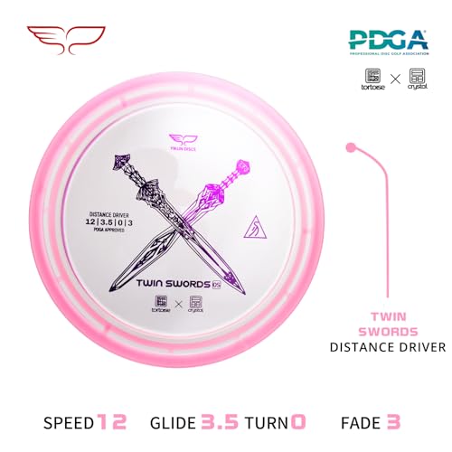 Yikun Twin Swords Understable Distance Driver| Pro Worlds 2025 Limited Edition | Beginner-Friendly Max-Distance Disc | Wind-Resistant & Easy-Glide Control | PDGA Approved 170-176g(Transparent Pink) by yikundiscs - Used condition - Image 2