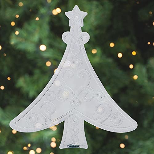 Vivid Shape Clear Acrylic Christmas Ornaments for All Occasions, 24 Pieces Christmas Tree Snowflake Star Bell Decoration Accessories (Christmas Tree Snowflake Five-Pointed Star)