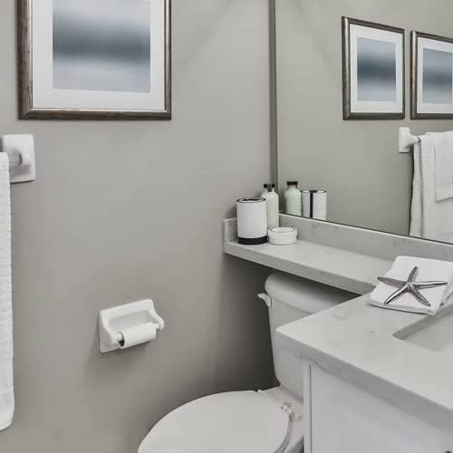 White Toilet Paper Holder 3Pcs Plastic Toilet Tissue Paper Roll Spindle Insert in Bathroom Replacement Plastic Spring Roller Loaded