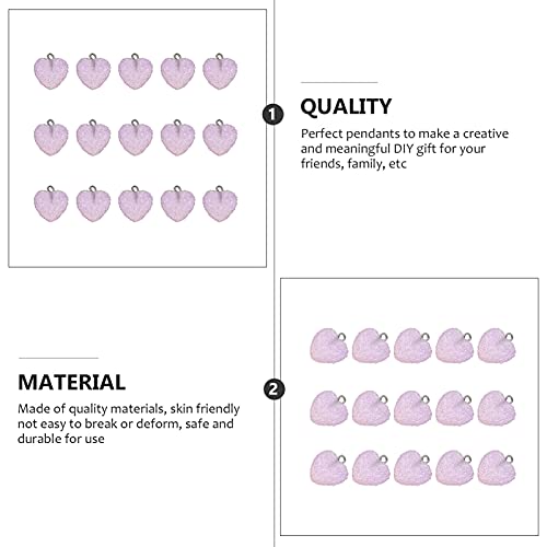 EXCEART Gradiente de 15Pcs Encantos Do Coração Do Do Coração Em Forma de Pingentes Chaveiros Colar B