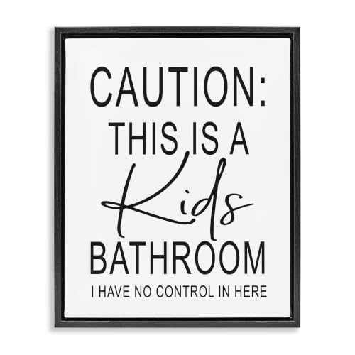 Kids Bathroom Humor Sign, 25 x 31 Inch Canvas in Floater Frame