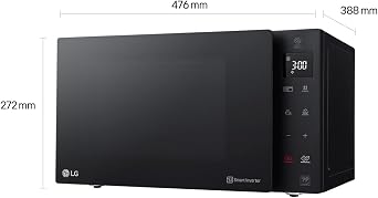 LG MH6535GDS Microwave with Grill (25 L 1000 W) with Smart Inverter Quartz Grill Infrared Heating EasyClean Black [Energy Class A+]
