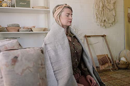 Halfmoon Cotton Yoga Blanket | 60” X 80” - Handwoven Soft & Large Throw Blankets For Home Decor, Yoga Practice, Camping, Outdoors, Travel, Meditation & Room Decor (Carbon Weave) #TOP2