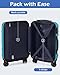 Coolife Hardside Luggage 3 Piece Set with TSA Lock, Spinner Wheels, Telescopic Handle, Lightweight Travel Suitcases (Blue, 3 piece set)