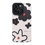 Fashion Cute Flower Pattern Phone Case for Apple iPhone 14 Pro Cover Faux Leather Silicone Protectiv