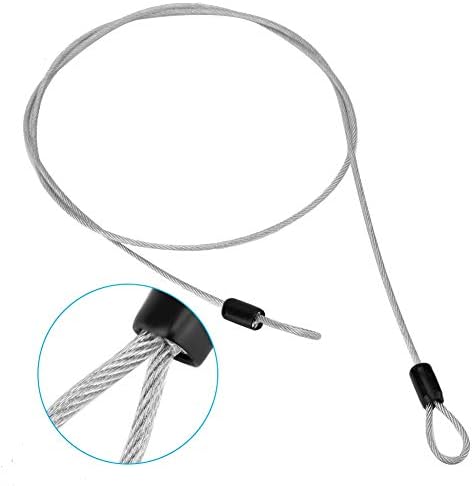 Diyeeni Dual Portable Security Padlock, Double Loop Stainless Steel Security Lock Cable for Bicycle, Bicycle Scooter Lock Loop Cable(Silver)
