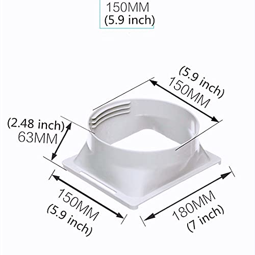 5.9 Inch/6 Inch Portable Air Conditioner Exhaust Hose Coupler Window Adapter A/C Unit Tube Connector Mobile Air Conditioning Accessories (Square To Round) #TOP3