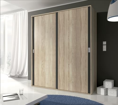 {Armarios Dormitorio Grandes Puertas Correderas Armarios Dormitorio Shiito | Modelo Aspen - Armario con Puertas correderas | Acabado en Cambria - Grafito