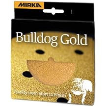 أقراص ورق الصنفرة Mirka Gold مقاس 5 بوصات/5 فتحات / 80 حصى / 10 عبوات / صنفرة بدون غبار بخطاف وحلقة / 23-614-080RP