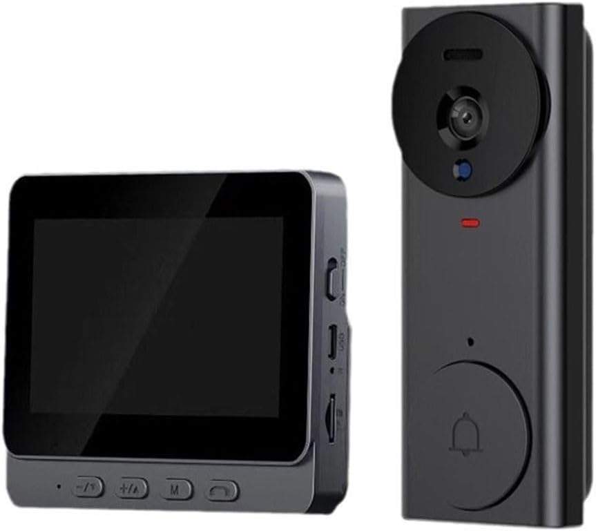 Zoegneer Draadloze Video Deurbel Met 4.3 “Scherm Twee-weg Audio 130 ° Groothoek Bewegingsdetectie Oplaadbare Batterij Draadloze Deurbel Camera