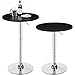 Topeakmart Modern Round Bar Table Adjustable Bistro Pub Counter Swivel Cafe Tables Set of 2
