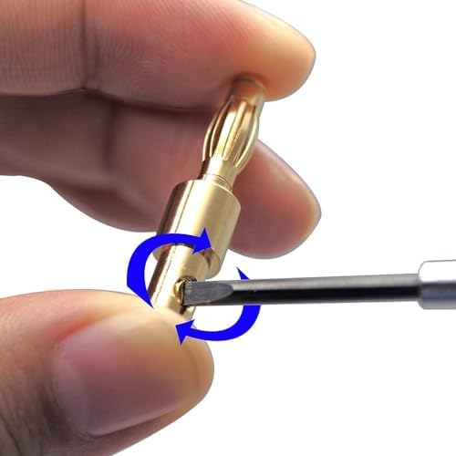 4mm Speaker Banana Plugs-Open Screw Type, Insulated 24K Gold Plated Speaker Wire Banana Plugs Connectors (5 pair/10 pcs) (Black + Red) — 사진 5