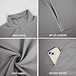 Aulemen Men's Casual Quarter Zip Pullover Golf Windbreakers Athletic Lightweight Jacket Hiking Running Sweatshirt with Pocket - Image 2