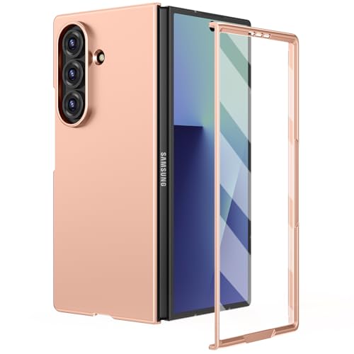 Ruky for Z Fold 7 Case with Built-in Screen Protector, Gold