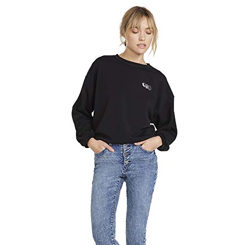 Volcom Women's Junior's in Fleecez Pullover Crew Fleece Black