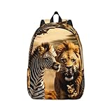 Der Rucksack mit Zebra-Tiermuster verfügt über einige Taschen: mit 1 Hauptfach mit Reißverschluss, 2 Seitentaschen, 1 Fronttasche mit Reißverschluss, 1 Innentasche. Auch bei all Ihren Sachen wird das Gewicht ziemlich gleichmäßig verteilt.